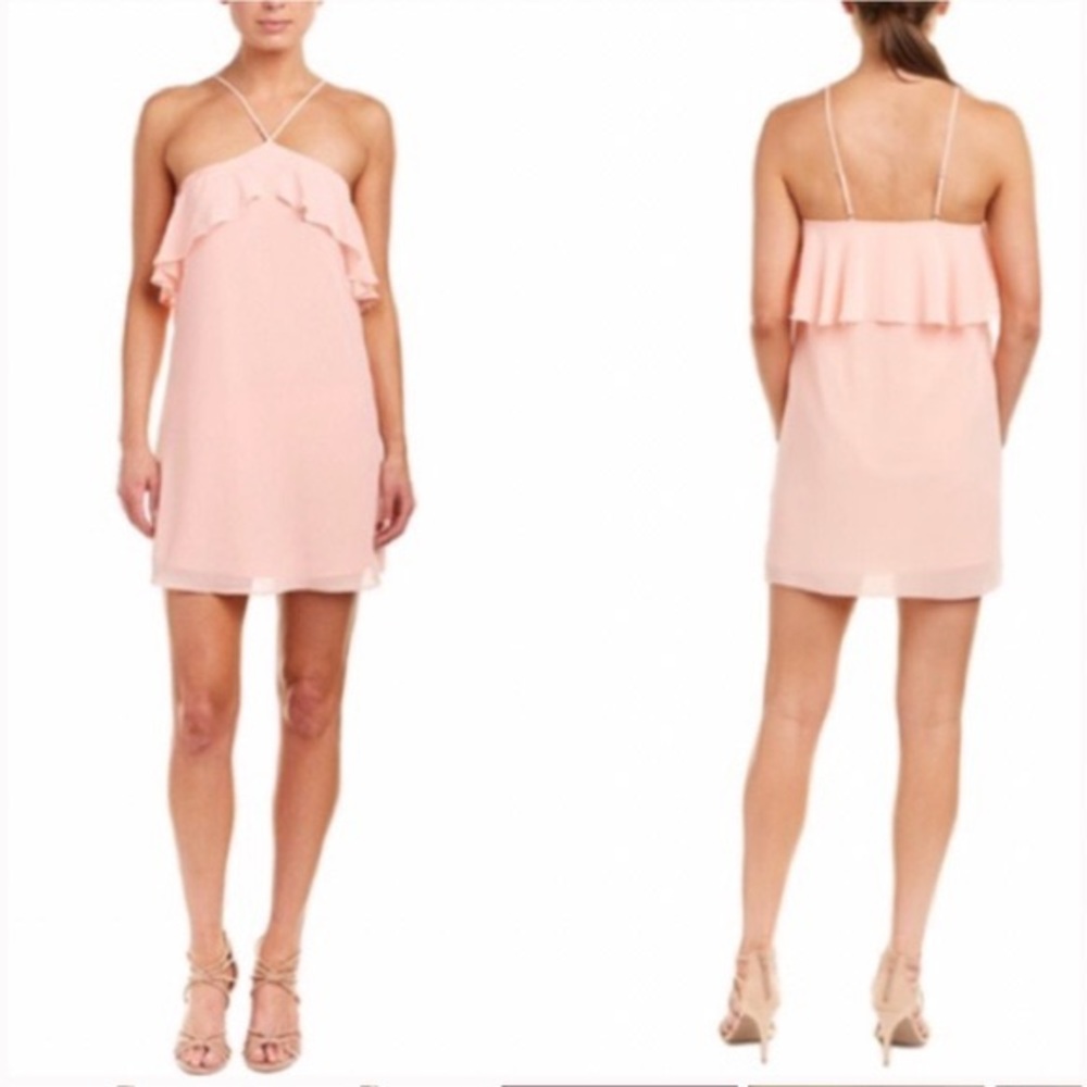 Haute Hippie Ruffle Ashbury dress pink magnolia M